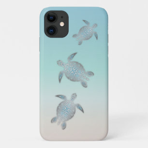 Silver Turtles Beach Style Turquoise Coastal Case-Mate iPhone Case
