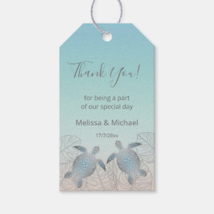 Silver Turtles Beach Wedding Gift Tags