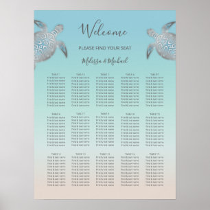 Silver Turtles Beach Wedding Seating Chart