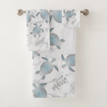 Silver Turtles Pattern Marble