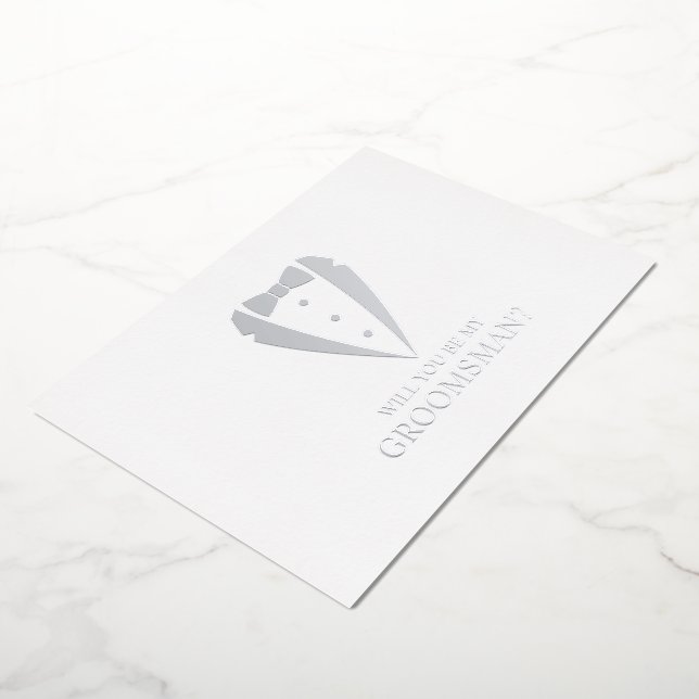 Silver Tuxedo Suit Personalised Groomsman Proposal (Rotated)