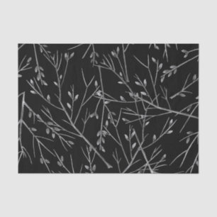 Silver Twigs on Black Tissue Paper