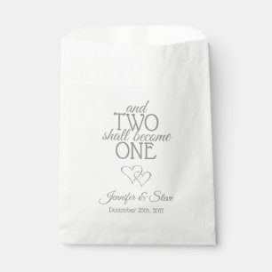 Silver Two Become One Wedding Favour Bags