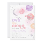 Silver Two the Moon Girl's Birthday Invitations