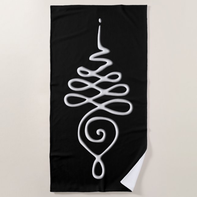 Silver Unalome  Beach Towel (Front)