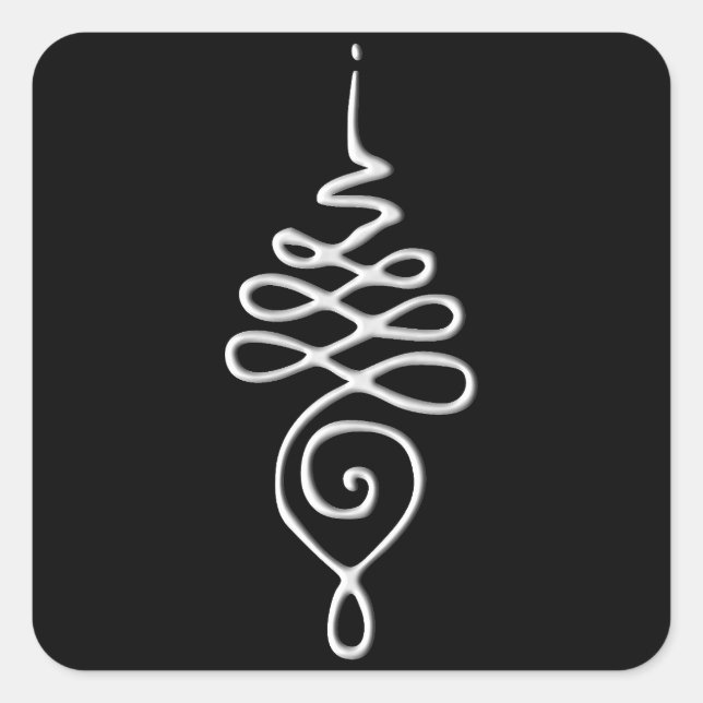 Silver Unalome  Square Sticker (Front)