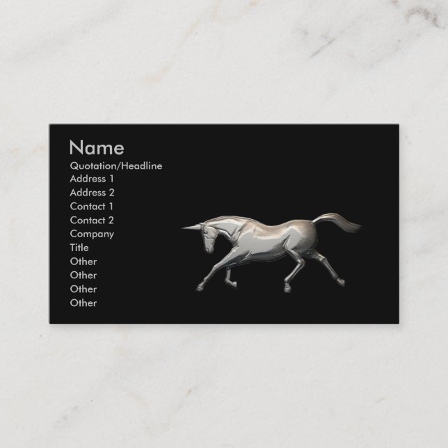 Silver Unicorn Business Card (Front)