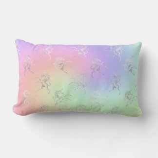 Silver Unicorn Pastel Ombre Lumbar Cushion