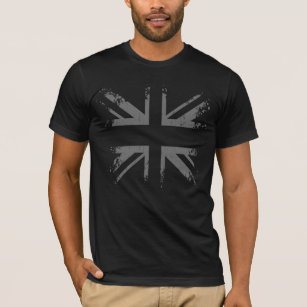 Silver Union Jack Grunge Flag T-Shirt