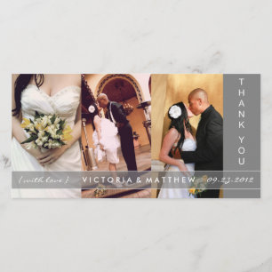 SILVER UNION WEDDING THANK YOU CARD