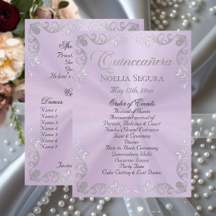 Silver Vintage Border Quinceanera - Lavender Programme