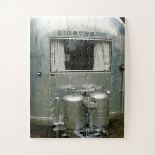 SILVER VINTAGE CAMPER TRAILER JIGSAW PUZZLE