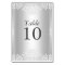 Silver Vintage Glamour Wedding Table Number
