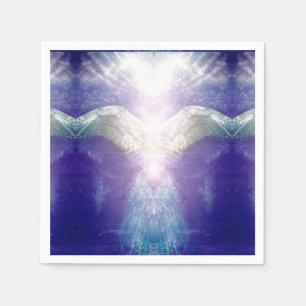 silver violet angel napkin