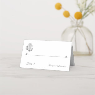 Silver Virgin Mary Wedding Folded Place Card