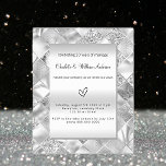 Silver vow renewal wedding budget invitation flyer<br><div class="desc">Please note that this invitation is on flyer paper and very thin. Envelopes are not included. For thicker invitations (same design) please visit our store. 

A modern silver checked pattern as background. Personalise and add your names and the details.</div>
