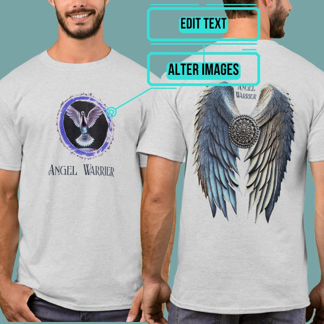 Silver Warrier Angel Wings T-Shirt (Be an inspiration to those around you with an "angelic" presence.)