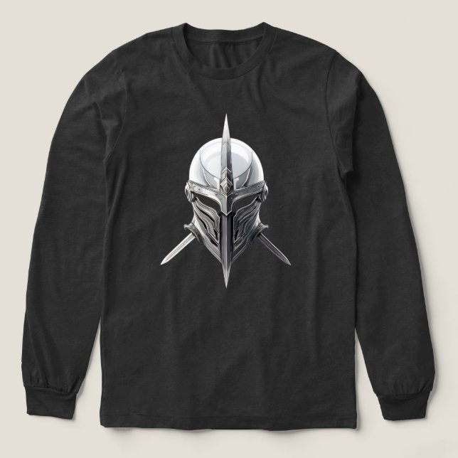 Silver Warrior Helmet – Modern Minimalist Armour Tri-Blend Shirt (Design Front)