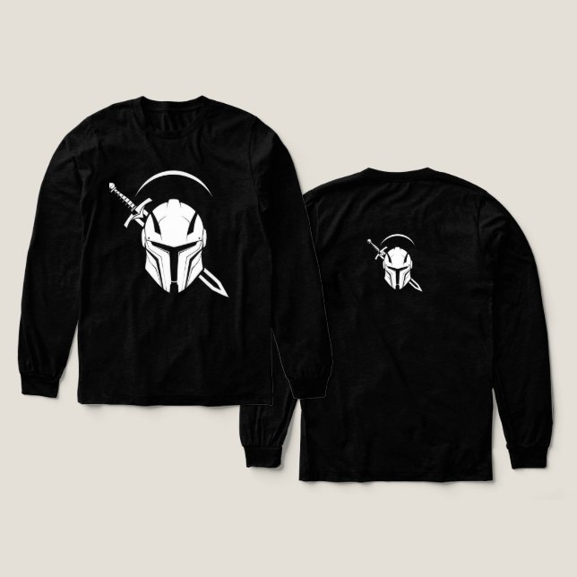 Silver Warrior Helmet – Modern Minimalist Armour Tri-Blend Shirt (Design Front & Back)