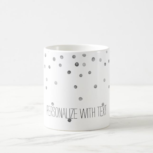 Silver Watercolor Confetti Dots Coffee Mug (Center)