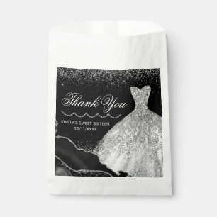 Silver Watercolor Dress & Glam Edge Sweet 16 Favour Bags