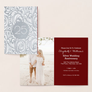 Silver Wedding 25th Anniversary Foil Card