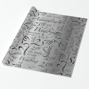 Silver Wedding 25th Anniversary Wrapping Paper