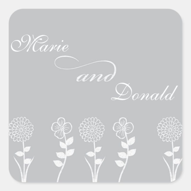 Silver Wedding and Anniversary Stickers Template (Front)