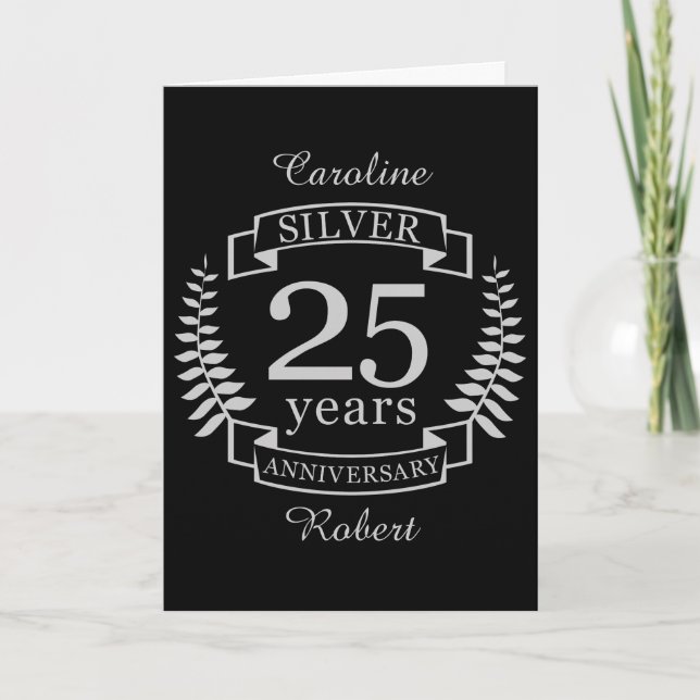 Silver wedding anniversary 25 years card (Front)