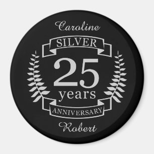 Silver wedding anniversary 25 years magnet