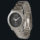 Silver Wedding Anniversary 25th Anniversary 2019<br><div class="desc">Silver Wedding Anniversary with Date 1994 2019 Elegant Watch,  Add Name or Your Text Unique 25th Anniversary Gift</div>