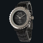 Silver Wedding Anniversary 25th Anniversary 2019<br><div class="desc">Silver Wedding Anniversary with Date 1994 2019 Elegant Watch,  Add Name or Your Text Unique 25th Anniversary Gift</div>