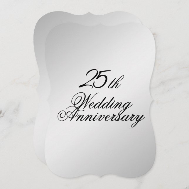 Silver Wedding Anniversary Invitation (Front/Back)
