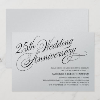 Silver Wedding Anniversary Invitations