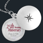 Silver Wedding Anniversary Locket Necklace<br><div class="desc">Customise names and Anniversary date.</div>