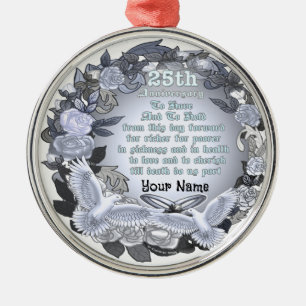 Silver Wedding Anniversary Ornament