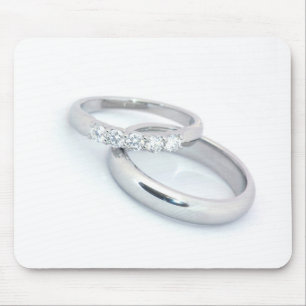Silver Wedding Bands/Save the Date Mouse Pad