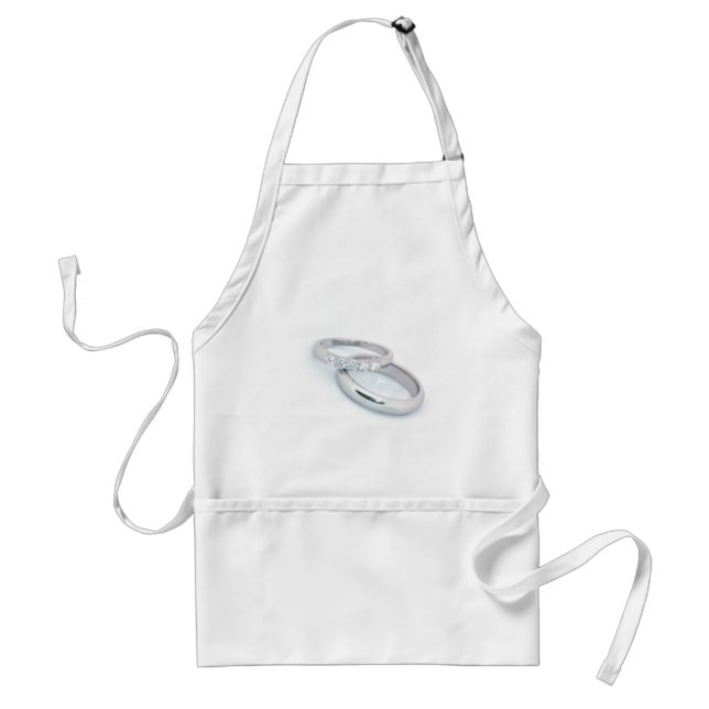 Silver Wedding Bands Save the Date Standard Apron (Front)