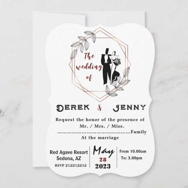 Silver Wedding Invitation (Front)