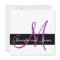 Silver Wedding Invitation Monogram Names Purple