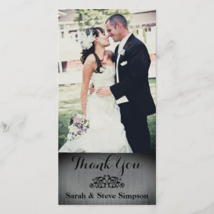 Silver Wedding Photo Thank You Postcard