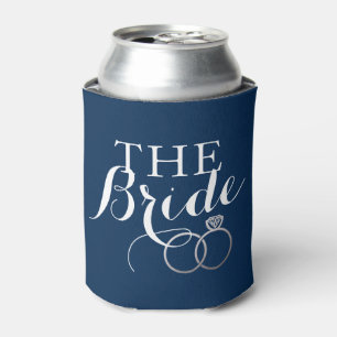 Silver Wedding Rings Bride Custom Can Cooler