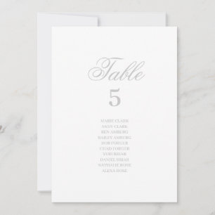 Silver Wedding Seating Chart Invitation