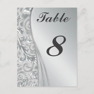 Silver Wedding Table Cards numbers Postcard