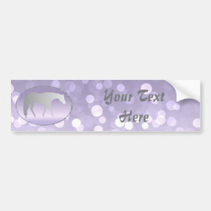 Silver Western Pleasure Horse on Purple Brokeh Bumper Sticker
