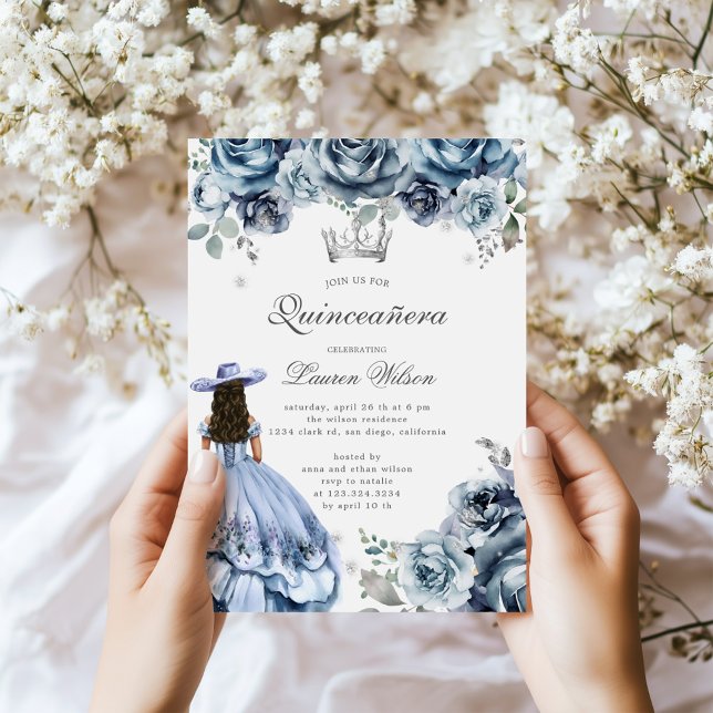Silver Western Wonderland Quinceanera Invitation (Creator Uploaded)