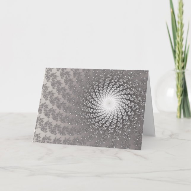 Silver Whirlpool2 Greetings Card (Front)