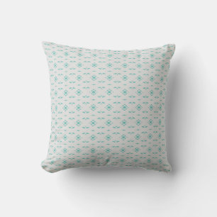 Silver White and Teal Turquoise Cushion