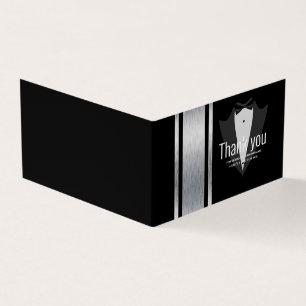 Silver, white & black stripes tuxedo bachelor