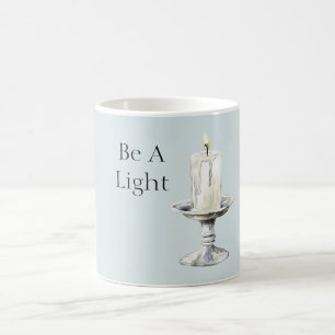 Silver White Candle Be A Light Coffee Mug